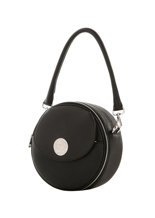 Genie Round changeable Taurillon black, Pouch Calf Suede ivory